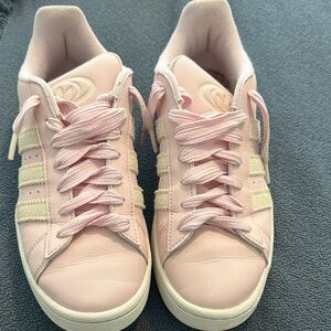 Adidas campus Women's Soft Pink and Cream Sneakers